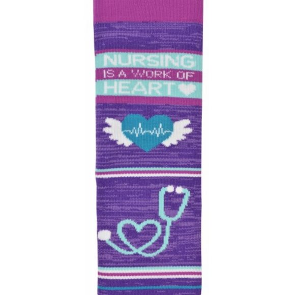 Nurse Heart Theme 10-14mmHG Compression Sock - Picture 2 of 2